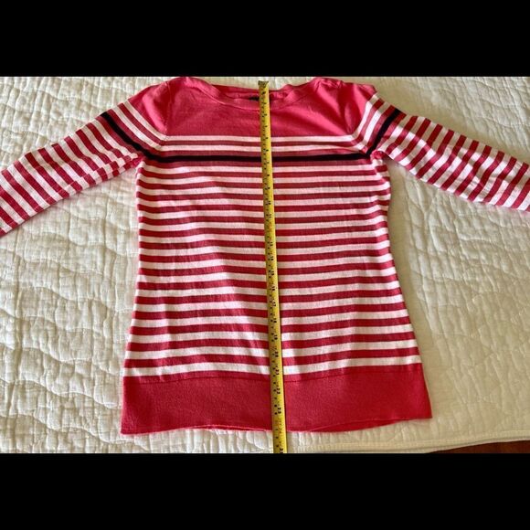 Nautica Womens Pullover Sweater Red Blue Stripe Long Sleeve RoundNeck Sz Large - Picture 4 of 6